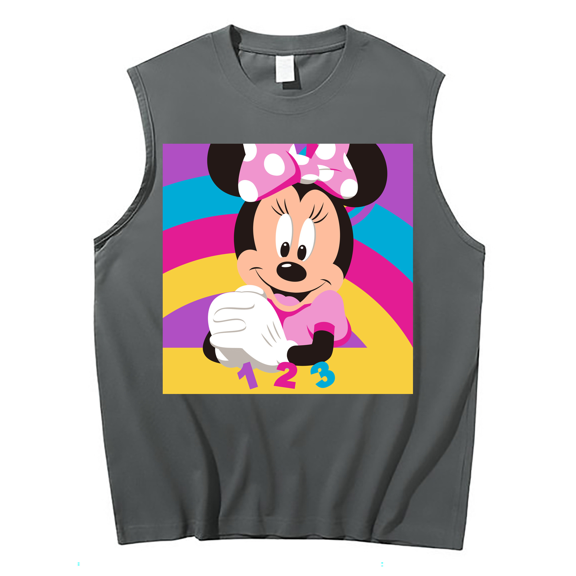 ミッキーマウス Mickey Mouse コットン100％タンクトップ（フロントプリント）